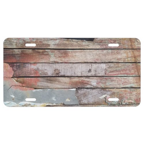 Old wood rustic boat wooden plank license plate