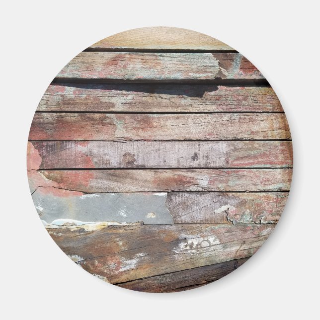 Old wood rustic boat wooden plank magnet (Front)
