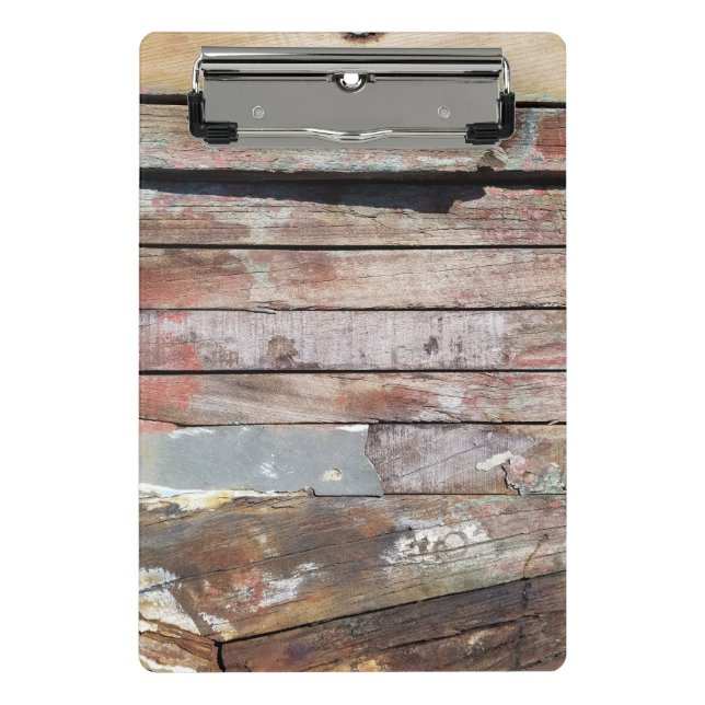 Old wood rustic boat wooden plank mini clipboard (Front)