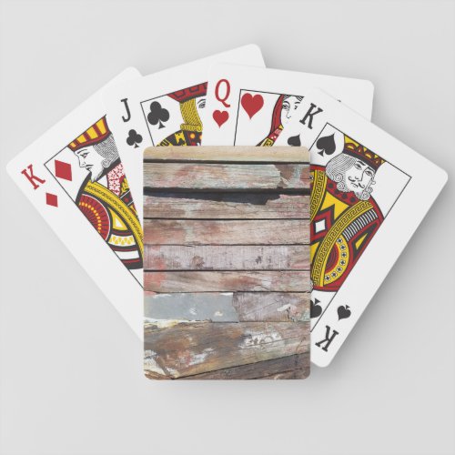 Old wood rustic boat wooden plank playing cards