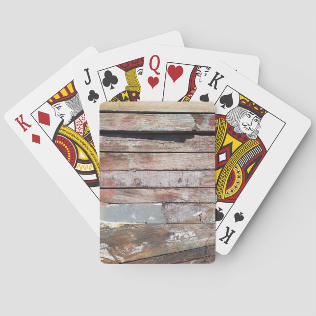 Old wood rustic boat wooden plank poker cards (Back)