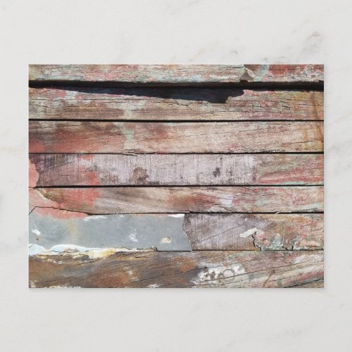 Old wood rustic boat wooden plank postcard