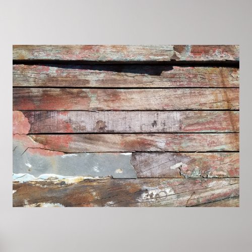 Old wood rustic boat wooden plank poster