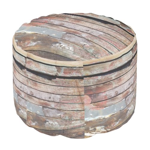 Old wood rustic boat wooden plank pouf