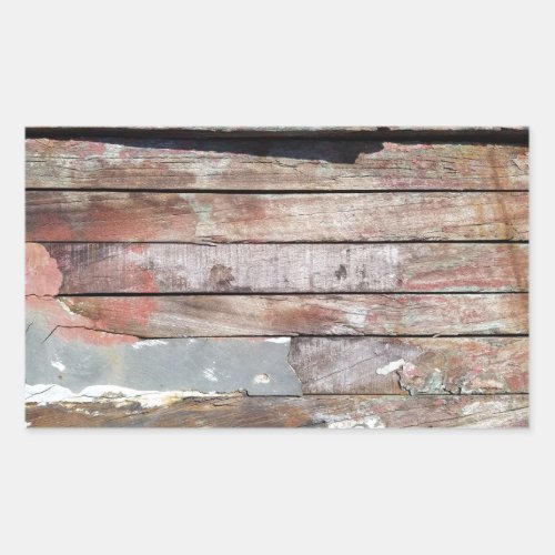 Old wood rustic boat wooden plank rectangular sticker