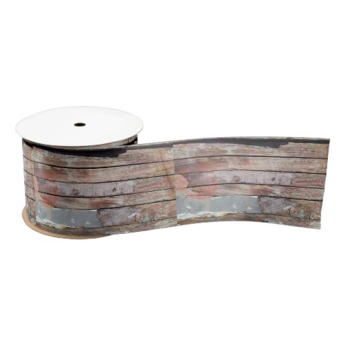Old wood rustic boat wooden plank satin ribbon