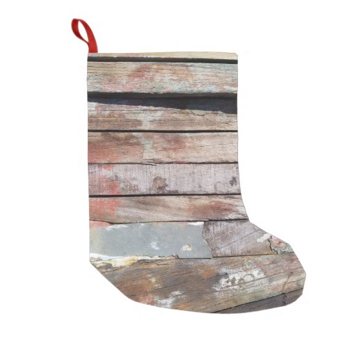 Old wood rustic boat wooden plank small christmas stocking