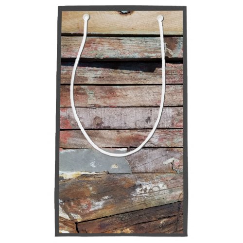 Old wood rustic boat wooden plank small gift bag