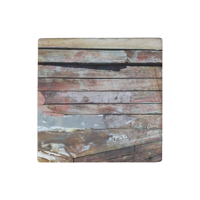 Old wood rustic boat wooden plank stone magnet (Fourth Magnet)