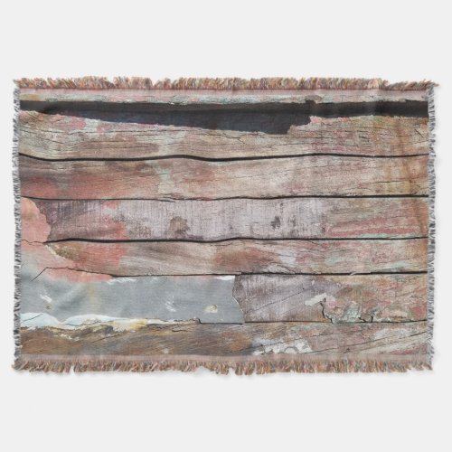 Old wood rustic boat wooden plank throw blanket