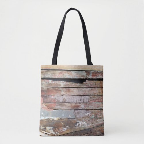 Old wood rustic boat wooden plank tote bag