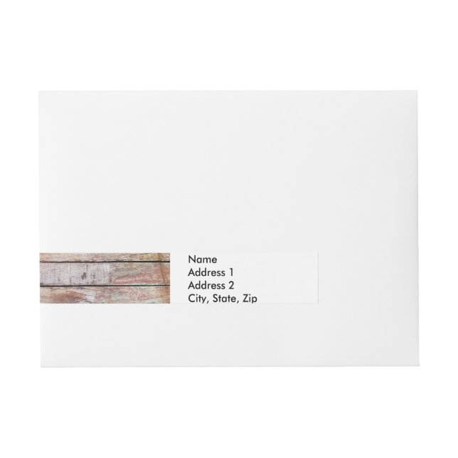 Old wood rustic boat wooden plank wrap around address label (Front)
