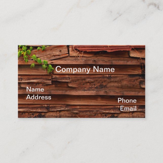 Old Wood Shack Wall Business Card (Front)