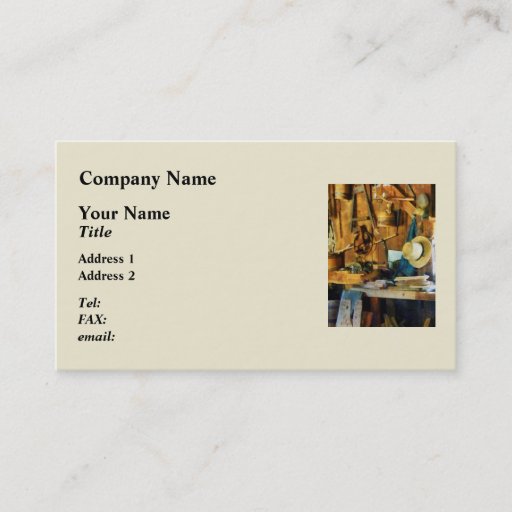 Customizable Old Wood Shop Business Card