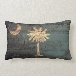 Old Wood South Carolina Flag; Lumbar Pillow