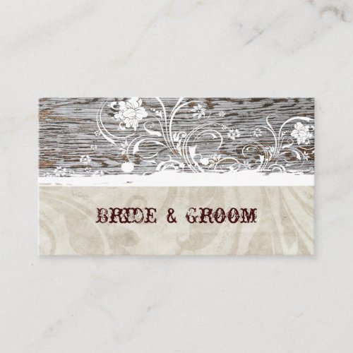 Old Wood Vintage White Lace Place Cards Business Card