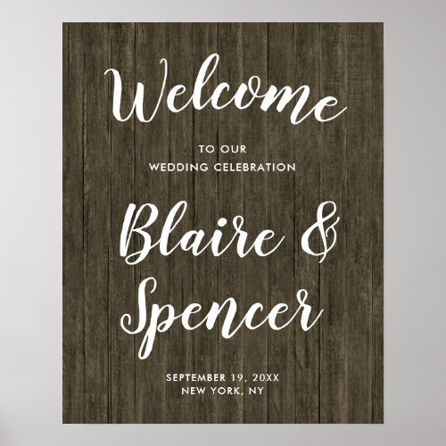 Old Wood Wedding Welcome Sign Handwritten Type