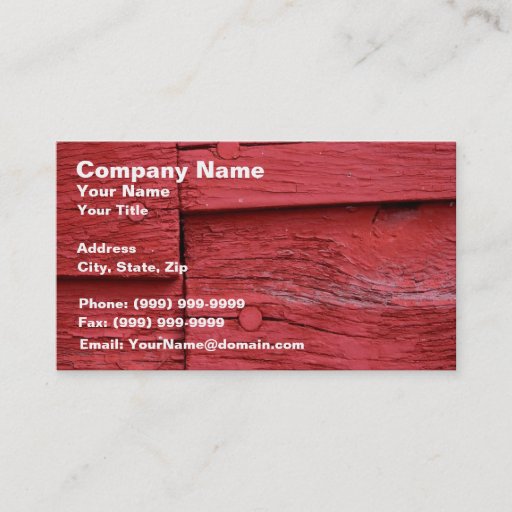 Customizable Old Wood with Fresh Red Paint Business Cards