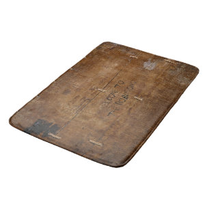 Old Wood with (or without) Scratched Text Bath Mat