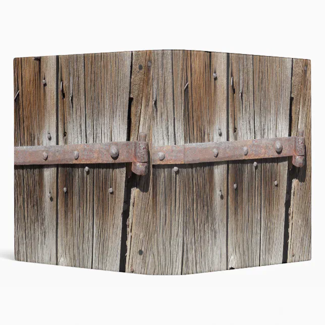 Old Wood with Rusty Metal Hinge Binder Zazzle