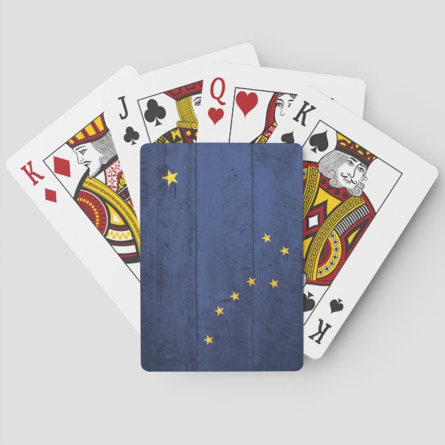 Old Wooden Alaska Flag Playing Cards (Back)