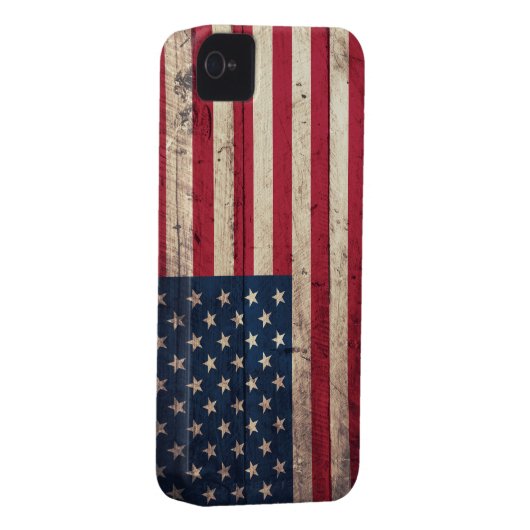 Old Wooden American Flag Case-Mate iPhone Case (Back/Right)