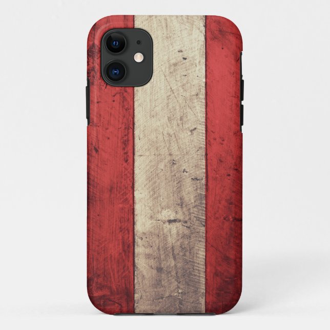 Old Wooden Austria Flag Case-Mate iPhone Case (Back)