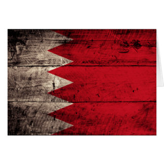 Old Wooden Bahrain Flag Cards