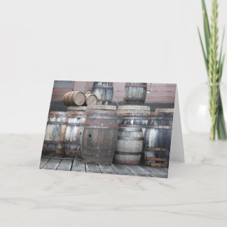 Old Wooden Barrels Card