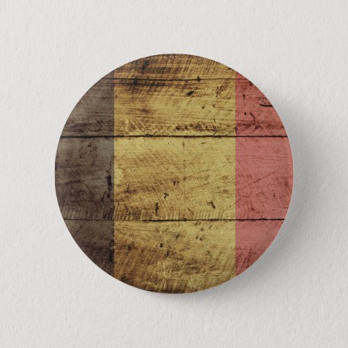 Old Wooden Belgium Flag Button