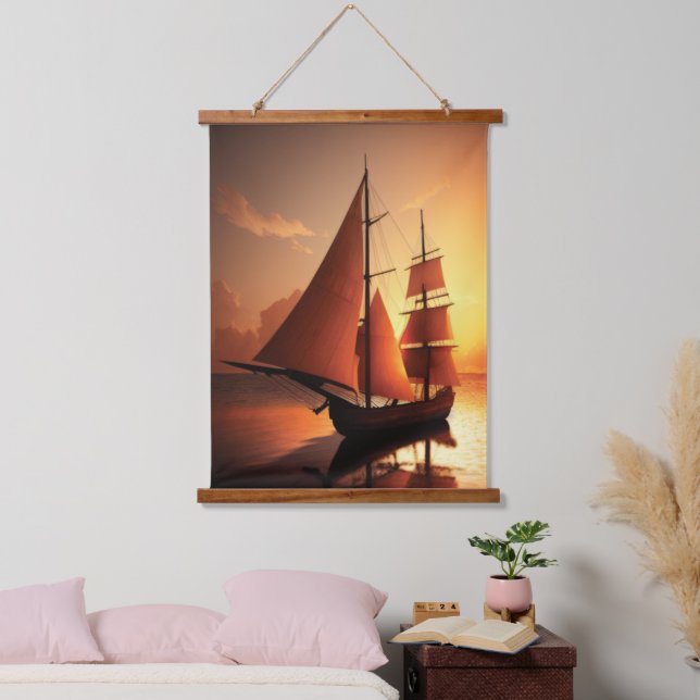Old Wooden Boat Hanging Tapestry (Bedroom)