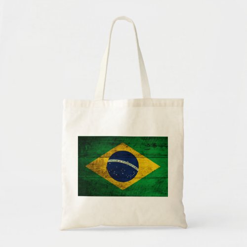 Old Wooden Brazil Flag Tote Bag