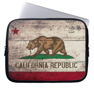 Old Wooden California Flag Laptop Sleeve