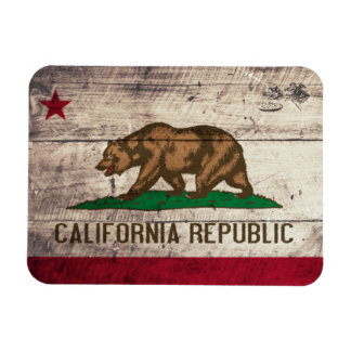 Old Wooden California Flag Magnet