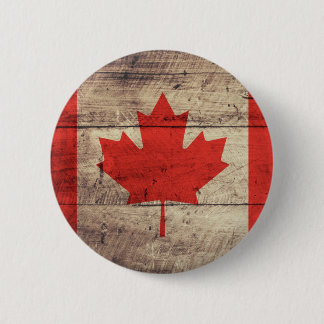 Old Wooden Canadian Flag Button