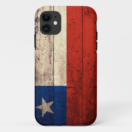 Old Wooden Chile Flag iPhone 11 Case