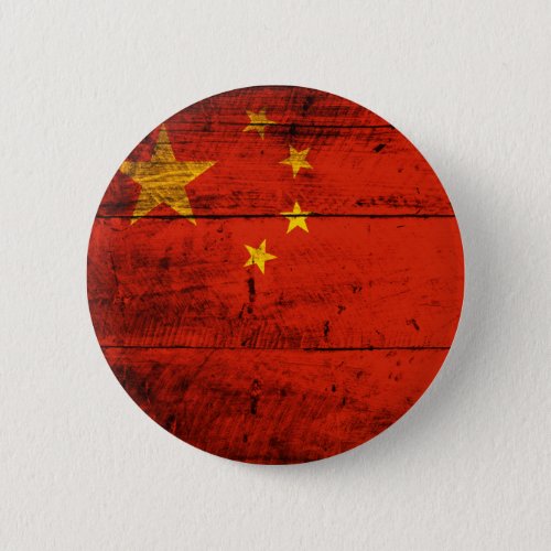Old Wooden China Flag Button