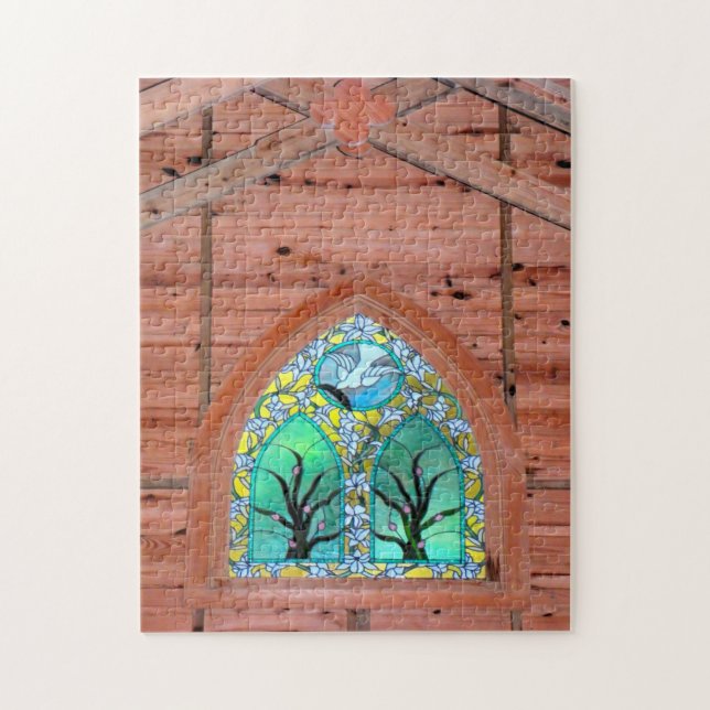 Old Wooden Church Window Jigsaw Puzzle (Vertical)