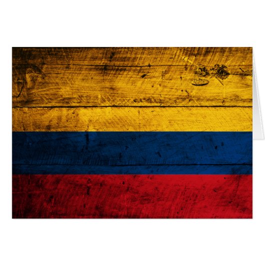 Old Wooden Colombia Flag (Front Horizontal)