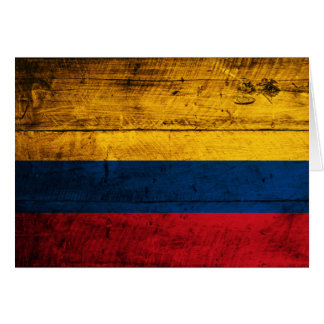 Old Wooden Colombia Flag Cards