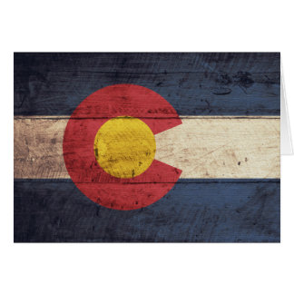 Old Wooden Colorado Flag Cards