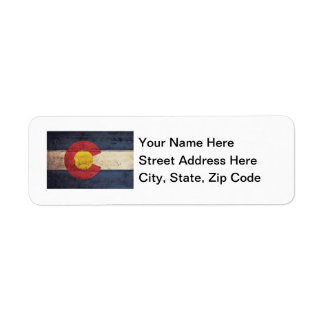 Old Wooden Colorado Flag Label