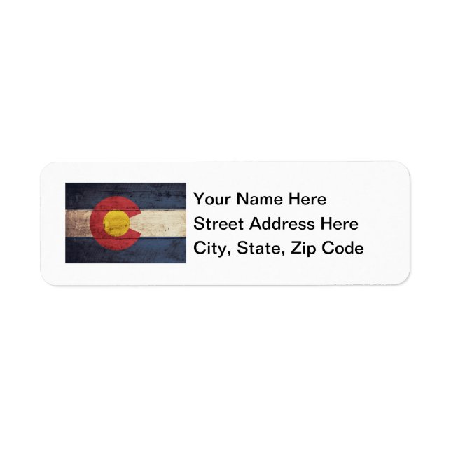Old Wooden Colorado Flag Label (Front)