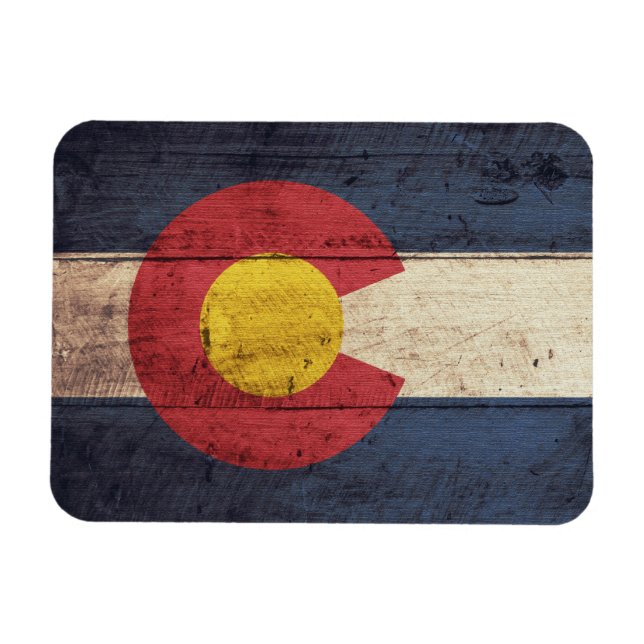 Old Wooden Colorado Flag Magnet (Horizontal)