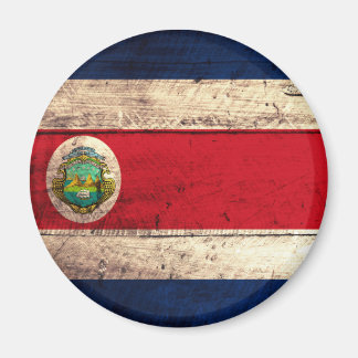 Old Wooden Costa Rican Flag Magnet