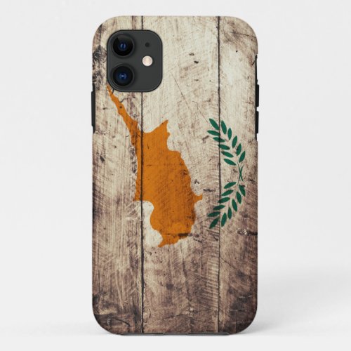 Old Wooden Cyprus Flag iPhone 11 Case