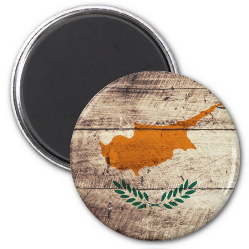 Old Wooden Cyprus Flag Magnet