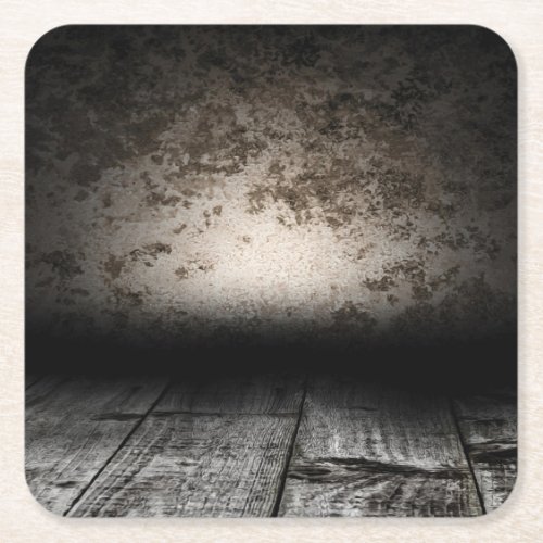 Old Wooden Dance Floor _ Sepia Square Paper Coaster