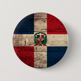 Old Wooden Dominican Republic Flag Pinback Button