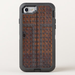 Old Wooden Door With Black Metal Reinforcements OtterBox Defender iPhone SE/8/7 Case